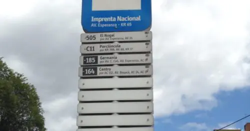 PARADERO SITP IMPRENTA NACIONAL  041A06 BOGOTÁ